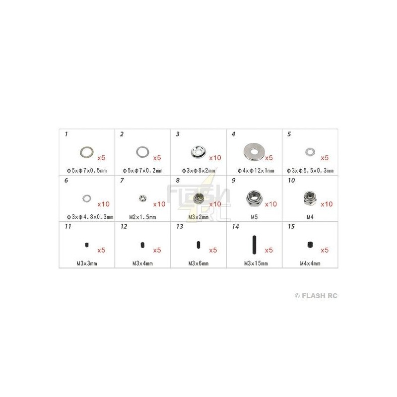 T-REX 550E - H70109 - Tornillos y pernos - para TREX 550E a TREX 700 Align - FLASH RC
