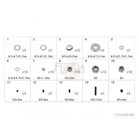 T-REX 550E - H70109 - Tornillos y pernos - para TREX 550E a TREX 700 Align - FLASH RC