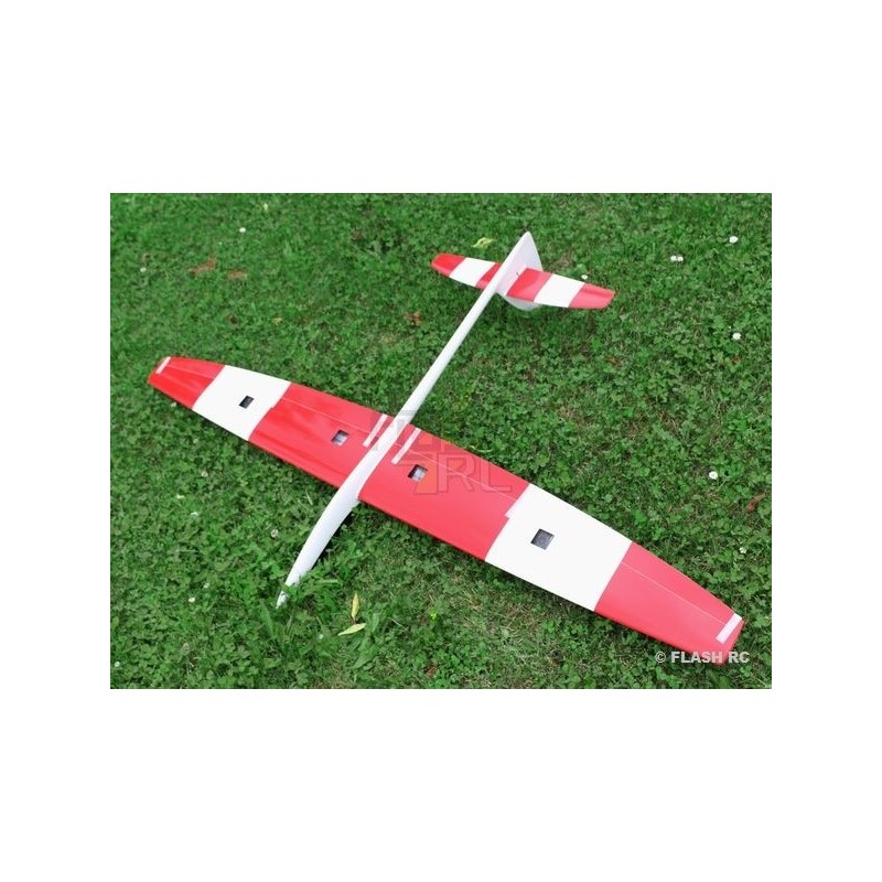 Planeurs RC - MiniVec tout fibre env.1.69m blanc et noir/rouge RCRCM - FLASH RC