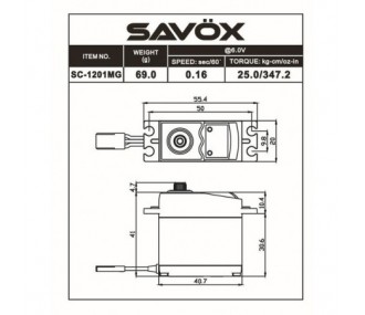 Servos - Digitales Standard-Servo Savox SC-1201MG (69g, 25kg.cm, 0.12s/60°) - FLASH RC 2