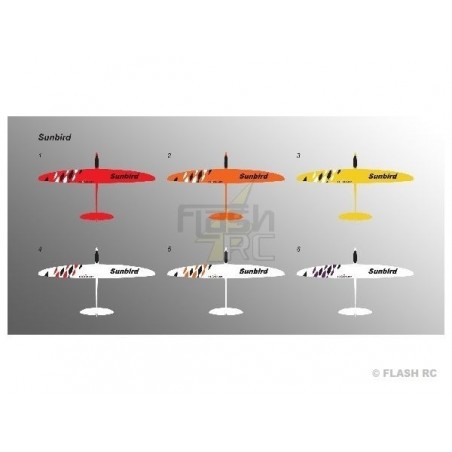 RC Gliders - Sunbird Full Carbon approx.1.50m white & red RCRCM - FLASH RC