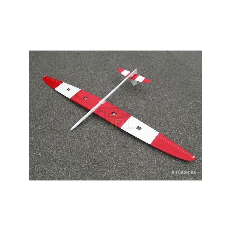 Planeadores RC - Tomcat todo fibra aprox.2.60m blanco y rojo RCRCM - FLASH RC