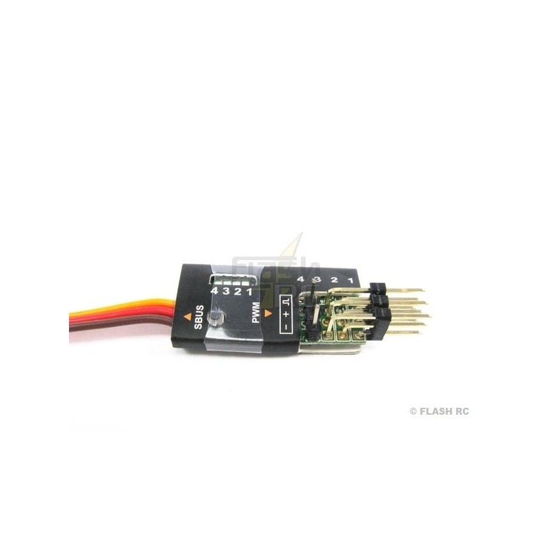 SBUS Futaba accesorios y conectores - SBUS->PWM Decoder 4 Servos Frsky - FLASH RC