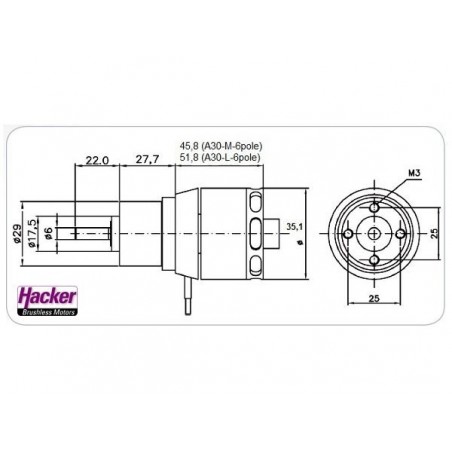 Reduced motors - A30 12L V2 6-Pole Hacker + 6.7:1 gearbox - FLASH RC