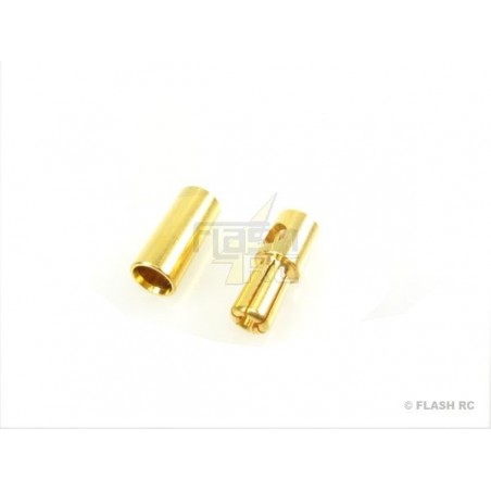 Gold-plug 2/2.3/3/3.5/4/5/5.5/6/8 - Gold-plug 5.5mm M/F (1 par) German Muldental quality - FLASH RC