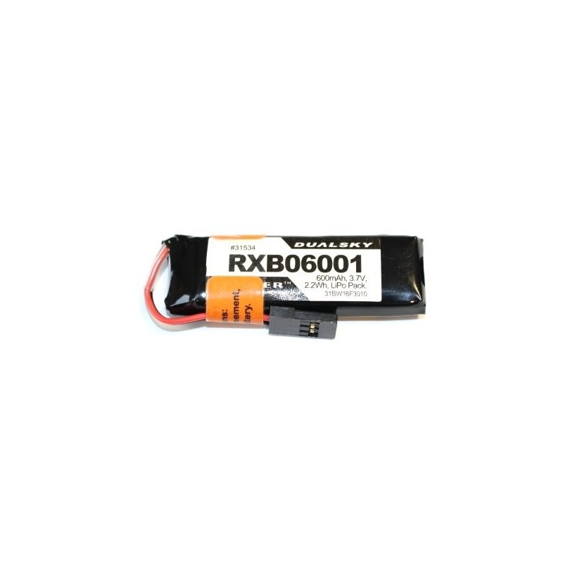 Batterie per riceventi - Batteria Lipo 1S 3.7V 600mAh 20C RX Dualsky - FLASH RC