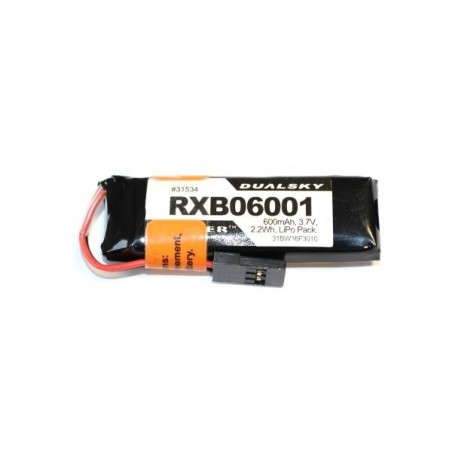 Receiver Batteries - Lipo 1S 3.7V 600mAh 20C RX Dualsky - FLASH RC