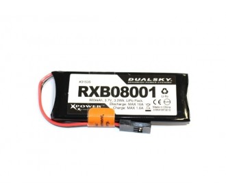 Empfängerakkus - Lipo-Akku 1S 3.7V 800mAh 20C RX Dualsky - FLASH RC