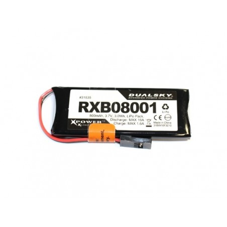 Receiver Batteries - Lipo 1S 3.7V 800mAh 20C RX Dualsky - FLASH RC