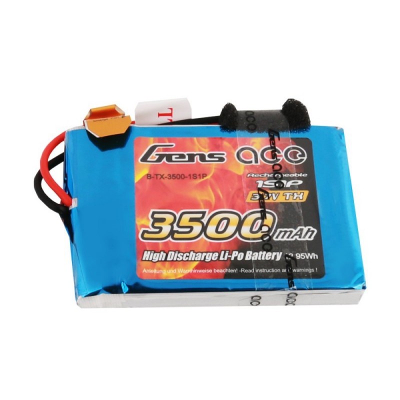 Batteries d'émission - Batterie Tx Gensace Lipo 3500mAh 3.7V prise JR/Graupner - FLASH RC