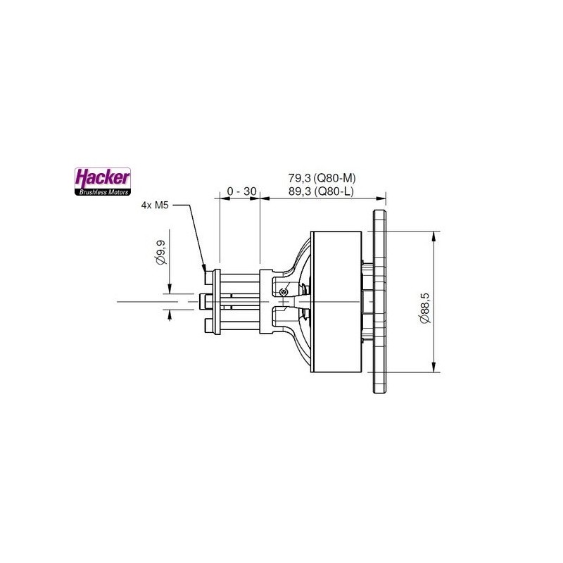 Outrunner - Moteur Brushless Hacker Q80-8L V2 - FLASH RC