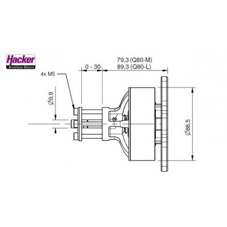 Outrunner - Brushless-Motor Hacker Q80-8L V2 - FLASH RC