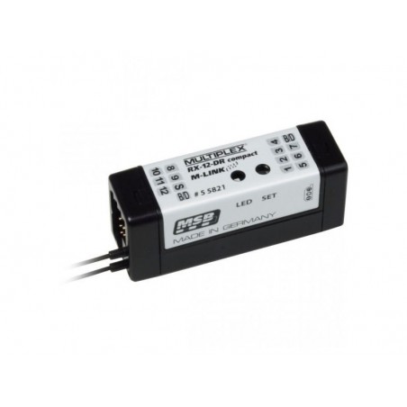 M-Link Empfänger (mit Telemetrie) - RX-12-DR Compact M-Link 2.4Ghz Multiplex Empfänger - FLASH RC