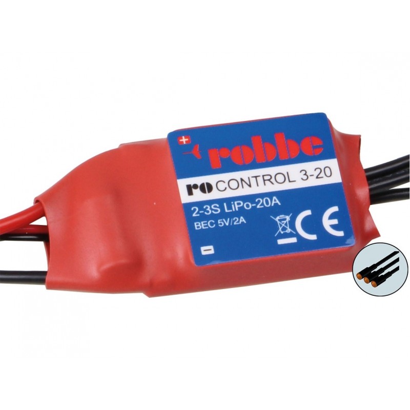 Brushless - Brushless Controller Robbe RO-Control3 20A 2-3S BEC 5V/2A - FLASH RC