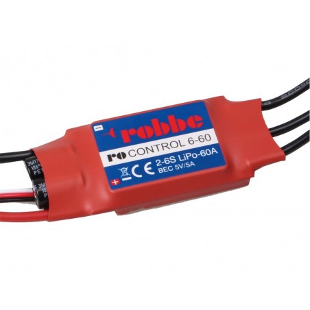 Brushless - Controlador Brushless Robbe RO-Control6 60A 2-6S BEC 5V/5A - FLASH RC