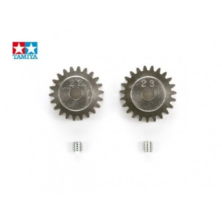 Ricambi per camion RC - Pignoni motore Tamiya 22T/23T Modulo 0,6 - 50357 - FLASH RC