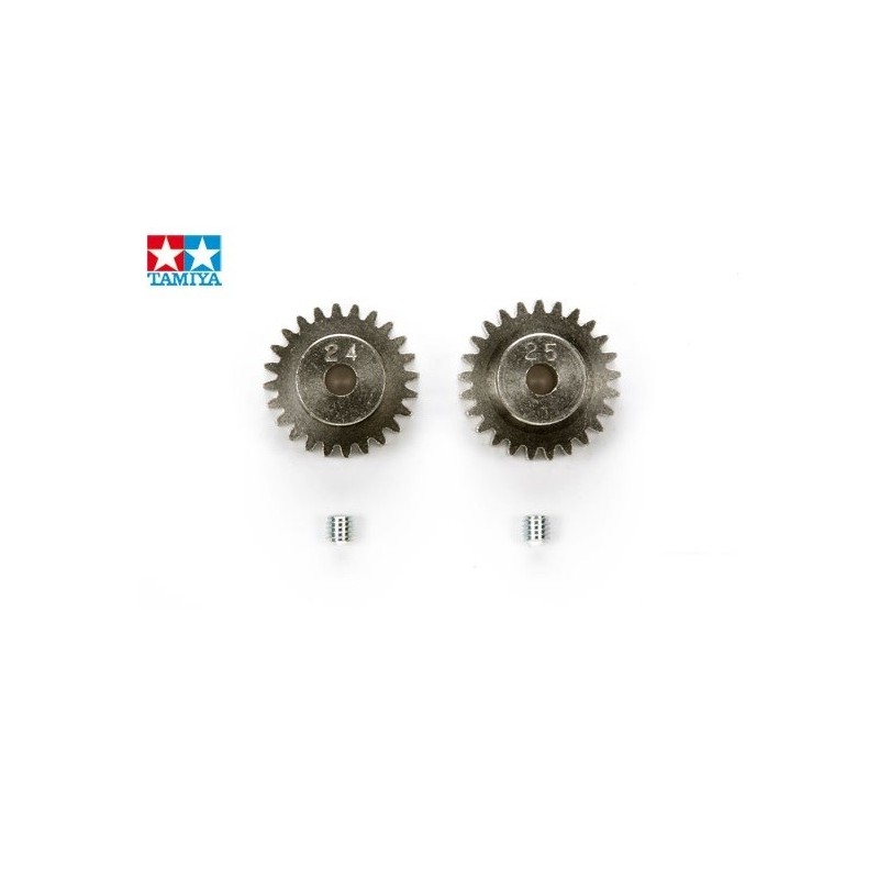Recambios para camiones RC - Piñones motor Tamiya 24T/25T Módulo 0,6 - 50477 - FLASH RC