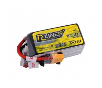 Batterien für den Antrieb von RC-Flugzeugen - Batterie Tattu R-line V1.0 lipo 6S 22.2V 1050mAh 95C Stecker xt60 - FLASH RC