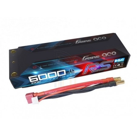 Batterie Gens Ace RS Hardcase, Lipo Hv 2S 7.6V 6000mAh 100C Steckdose 5mm