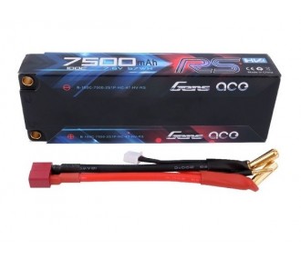 Gens Ace RS Hardcase Battery, Lipo HV 2S 7.6V 7500mAh 100C 5mm connector - FLASH RC