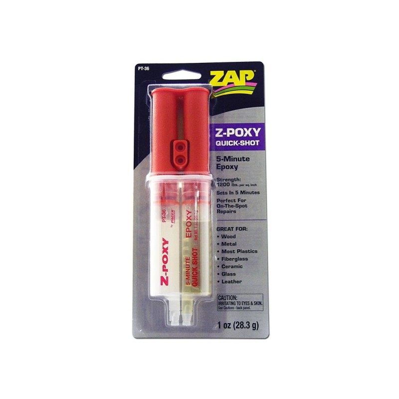 Colle Epoxy 5min seringue 28gr Z-POXY ZAP - FLASH RC