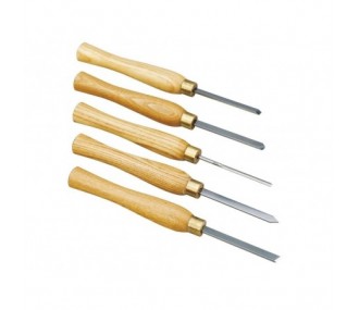 Proxxon Jeu de 5 outils de tournage en acier HSS, en coffret bois - FLASH RC