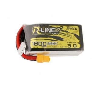 Batterien für den Antrieb von RC-Flugzeugen - Batterie Tattu R-line V3.0 lipo 4S 14.8V 1800mAh 120C Stecker xt60 - FLASH RC