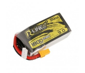 RC aircraft propulsion batteries - Tattu R-line V3.0 lipo 4S 14.8V 1800mAh 120C xt60 socket - FLASH RC 2