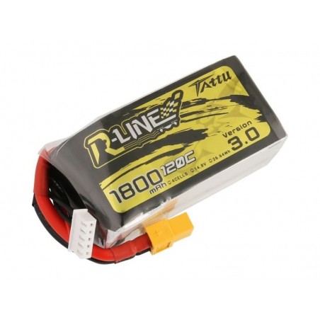 RC aircraft propulsion batteries - Tattu R-line V3.0 lipo 4S 14.8V 1800mAh 120C xt60 socket - FLASH RC