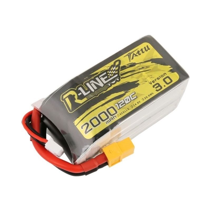 Batterie di propulsione per aerei RC - Tattu R-line V3.0 lipo 4S 14.8V 2000mAh 120C xt60 socket - FLASH RC