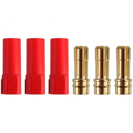 AS150 / XT150 plug - XT150 plug male red housing (3 pcs) - FLASH RC