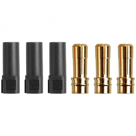AS150 / XT150 plug - XT150 male plug black housing (3 pcs) - FLASH RC