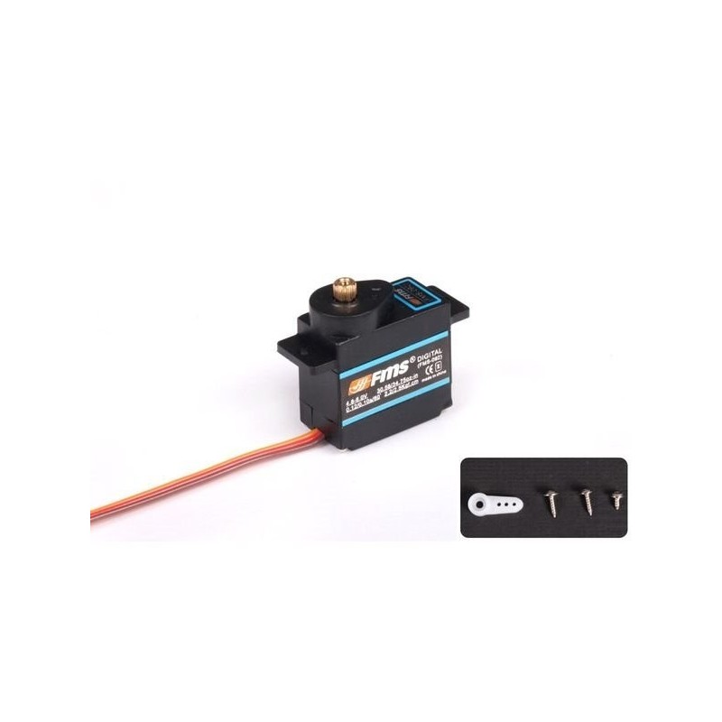 Servos - Servo Mini FMS-092 MG 9g (FMSSER9MGDP) - FLASH RC