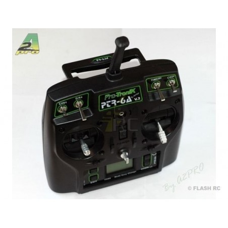 Radiocommandes - Emetteur PTR-6A 6 Voies V2 2.4Ghz 6/8/0 PROTRONIK - accu LiPo - FLASH RC