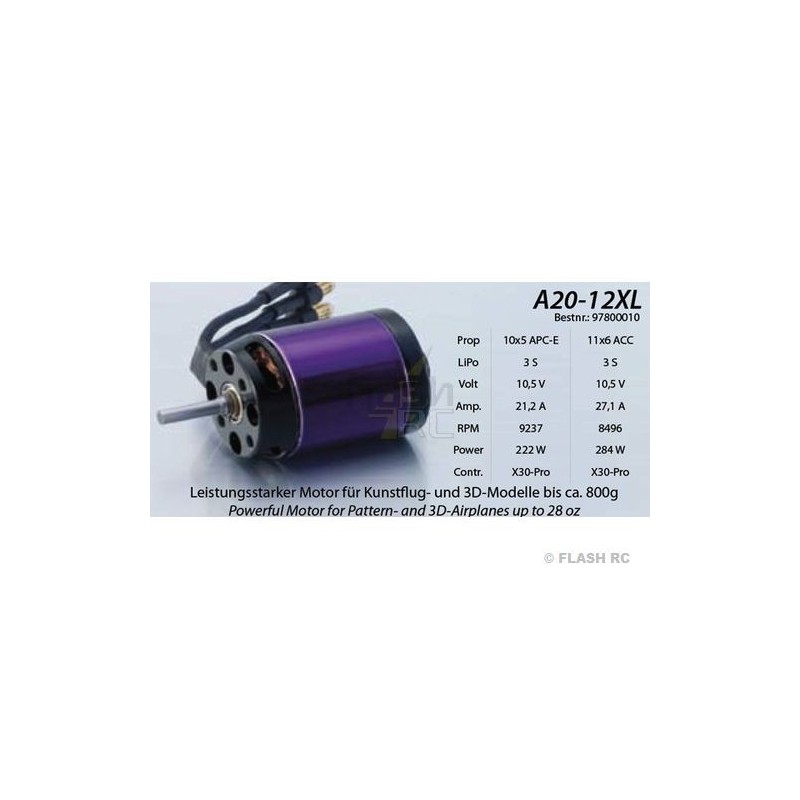 Outrunner - Hacker A20-12XL EVO Brushless Motor - FLASH RC