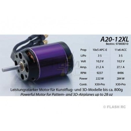 Outrunner - Moteur Brushless Hacker A20-12XL EVO - FLASH RC