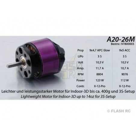 Outrunner - Moteur Brushless Hacker A20-26M EVO - FLASH RC