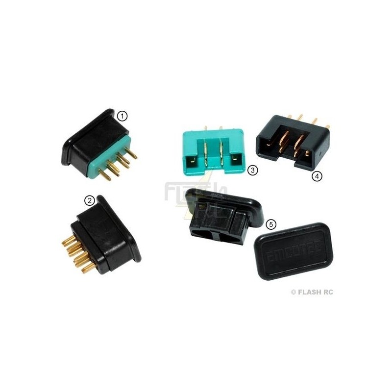 Safety clips for extension cords and plugs - Protective cap for MPX female plug (5 pcs) - FLASH RC