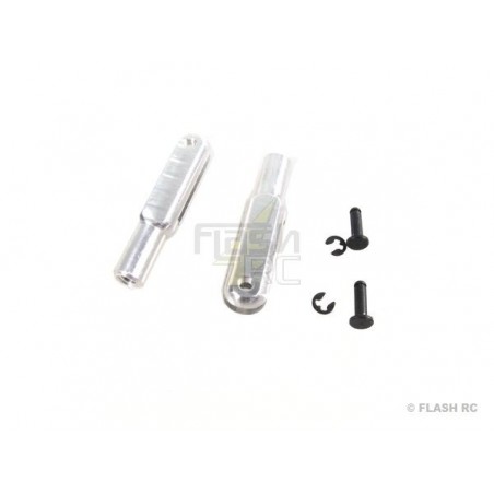 Metal straight - 2156 - Aluminium clevis Dia.3mm L:23mm axis:1.6mm (2 pcs) Mp Jet - FLASH RC