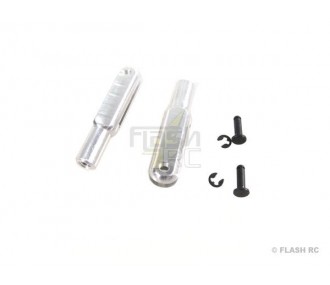 Metal straight - 2160 - Aluminium clevis M3 L:30mm axis:1.6mm (2 pcs) Mp Jet - FLASH RC