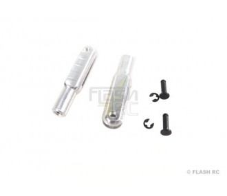 Metal straight - 2162 - Aluminium clevis M3 L:30mm axis:2mm (2 pcs) Mp Jet - FLASH RC