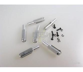 Metal straight - 2163 - Aluminium clevis M3 L:30mm axis:2mm (6 pcs) Mp Jet - FLASH RC