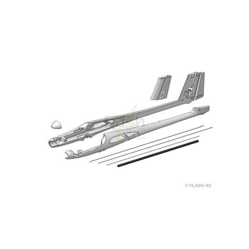 Fuselages Planeurs/Motoplaneurs RC - SOLIUS : Fuselage + tringleries - FLASH RC