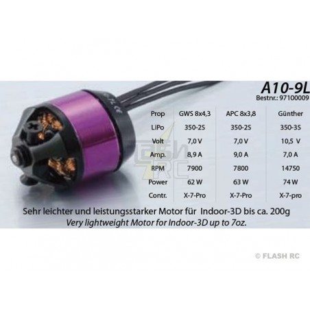Outrunner - Moteur Brushless Hacker A10-9L - FLASH RC