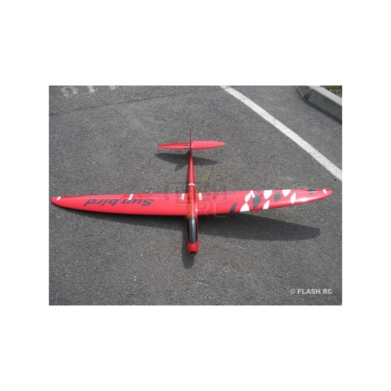 RC-Motorsegler - E-Sunbird Vollfaser ca.1.50m rot & schwarz RCRCM - FLASH RC