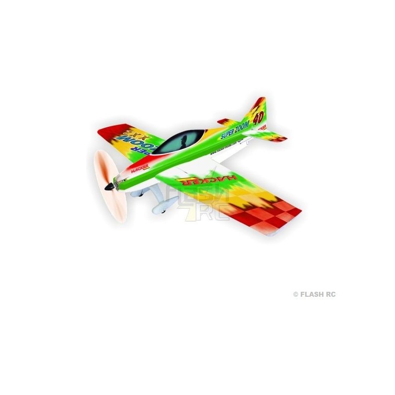 Avión acrobático RC - Hacker modelo Super Zoom XXL verde ARF aprox.1.50m - FLASH RC