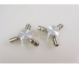Benzin-/Methanolschläuche & acc. - Große Y-Kupplung ø3mm (2 Stck.) - FLASH RC