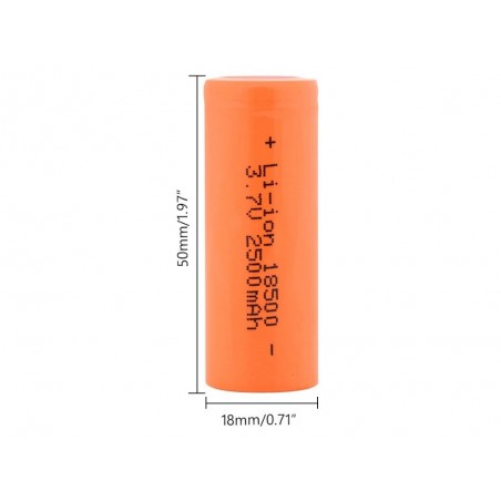 Empfängerbatterien - FLASH RC 1S 2500mAh LiIon Akku (Format 18500) - FLASH RC