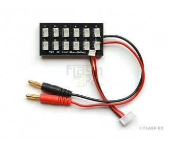 Per batterie tipo E-FLITE/BLADE/NINE EAGLE - Scheda di ricarica per un massimo di 12 batterie 2S con presa UMX - FLASH RC