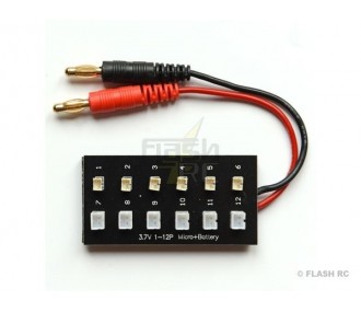 Für Batterien des Typs E-FLITE/BLADE/NINE EAGLE - Ladeplatine für bis zu 12 Batterien 1S Steckdose Typ MCX und MCPX - FLASH RC